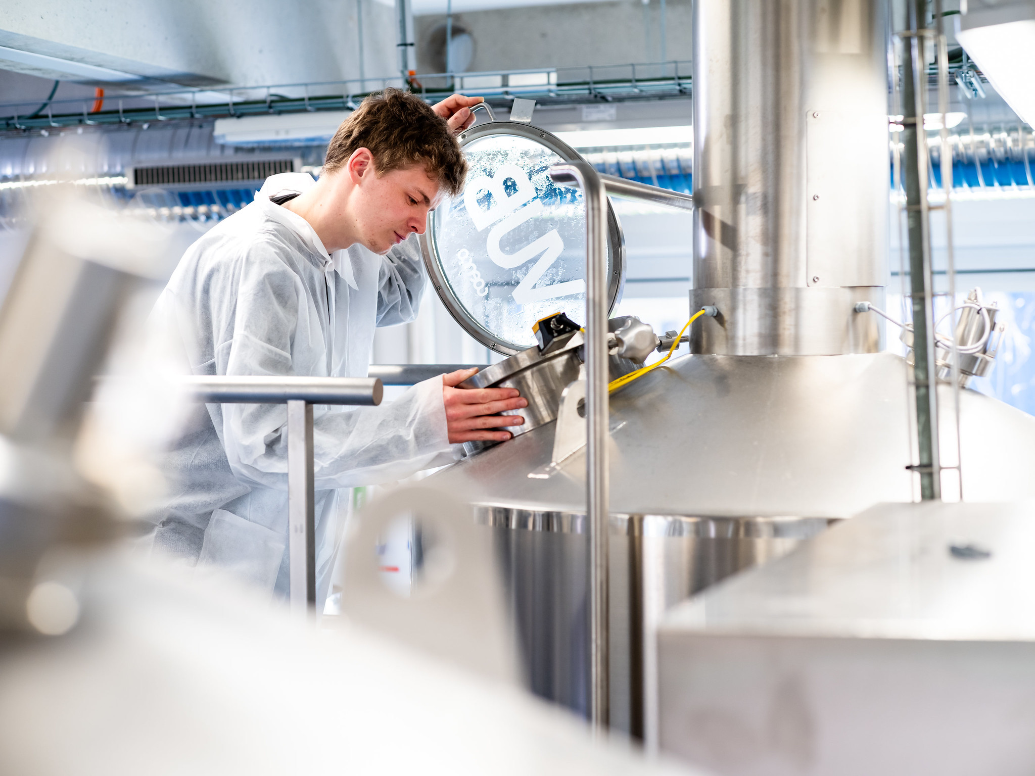 Researcher at work in lab