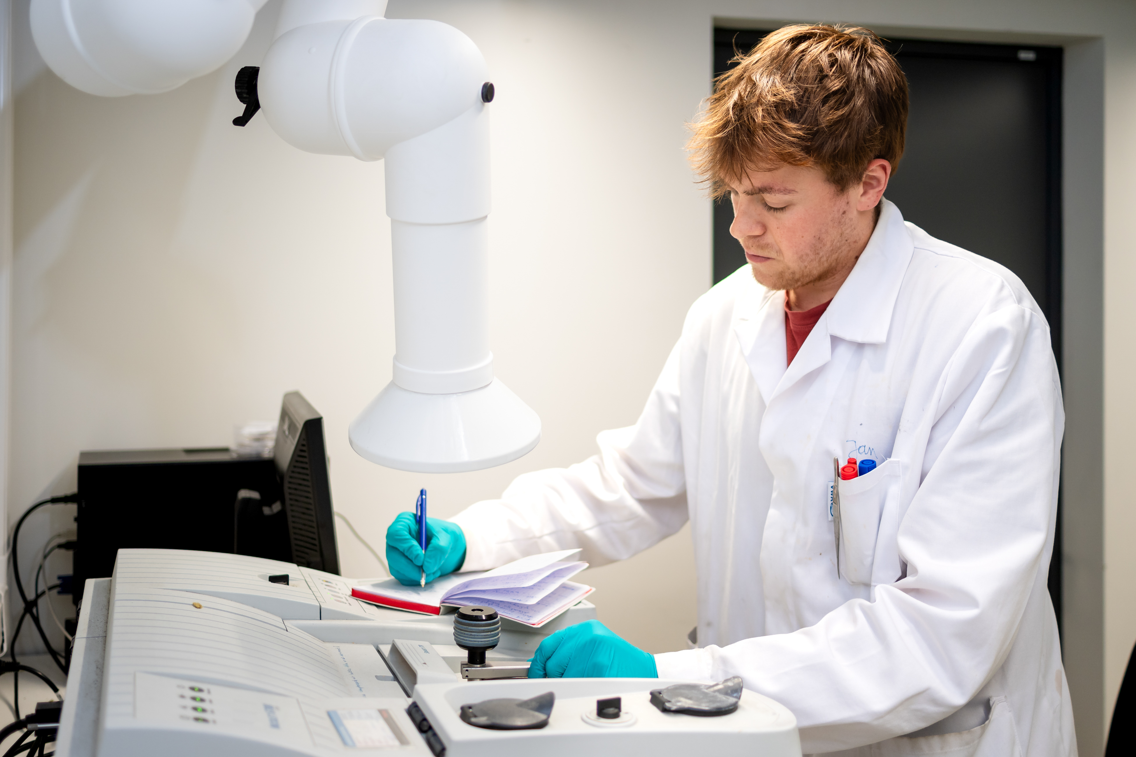 Researcher at work in lab
